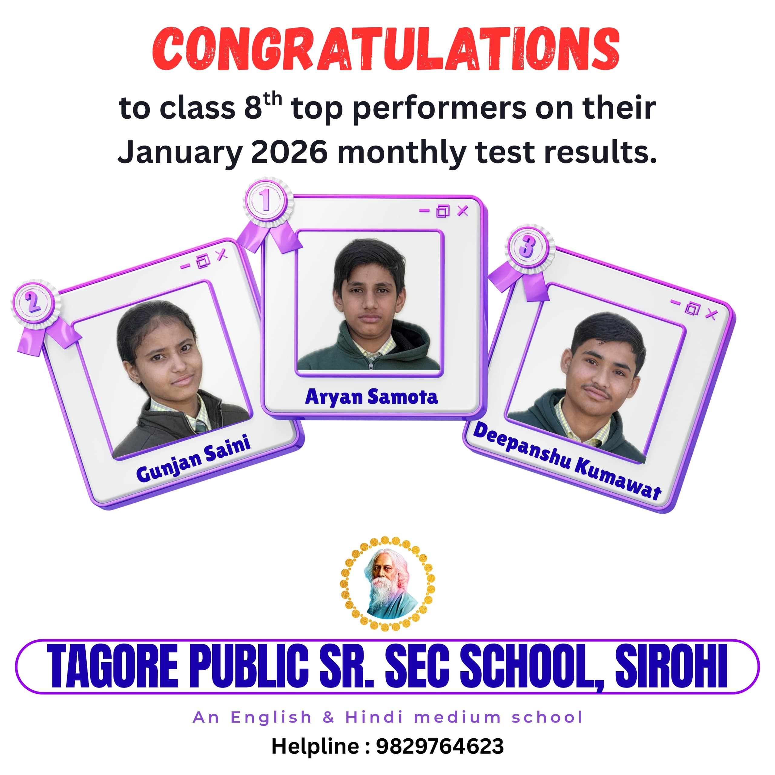 Toppers of the monthly test January 2026